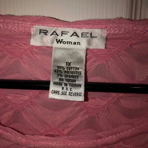 Rafael-pink long sleeve top sz 1x - Picture 2 of 3
